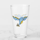  Fantasy Bluebird in Flight Yellow Tail Glas (Achterkant)