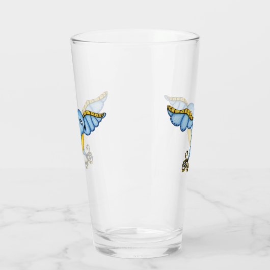  Fantasy Bluebird in Flight Yellow Tail Glas (Links)