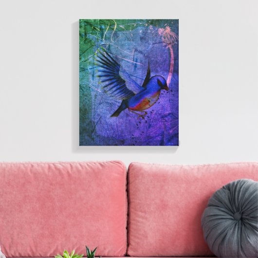 Fantasy Bluebird Natuur Art Canvas Afdruk (Insitu (Woonkamer))