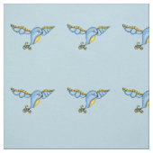  Fantasy Bluebird Yellow Accidents Scroll Tail Stof (Swatch)