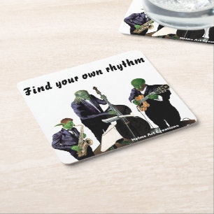 Fantasy Blues Muzikanten Muziek Kunst Papier Onder Kartonnen Onderzetters