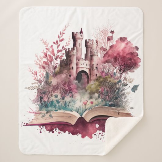 Fantasy Boek Liefhebber Design Sherpa Deken (Voorkant)