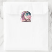 Fantasy Boek Liefhebber Design Vierkante Sticker (Tas)