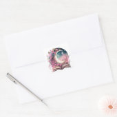 Fantasy Boek Liefhebber Design Vierkante Sticker (Envelop)