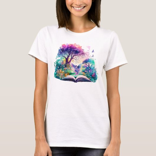 Fantasy Boek Liefhebber Fee T-shirt (Voorkant)