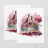 Fantasy Boek Liefhebber Ontwerp Notitiekaartje (Voorkant / Achterkant)