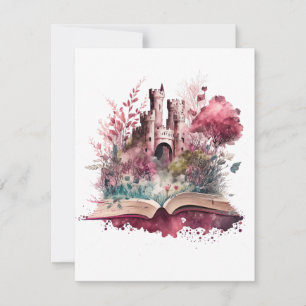 Fantasy Boek Liefhebber Ontwerp Notitiekaartje