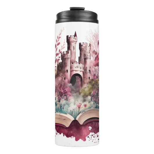 Fantasy Boek Liefhebber Ontwerp Thermosbeker (Voorkant)