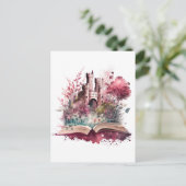 Fantasy Boek Lover Design Briefkaart (Staand voorkant)