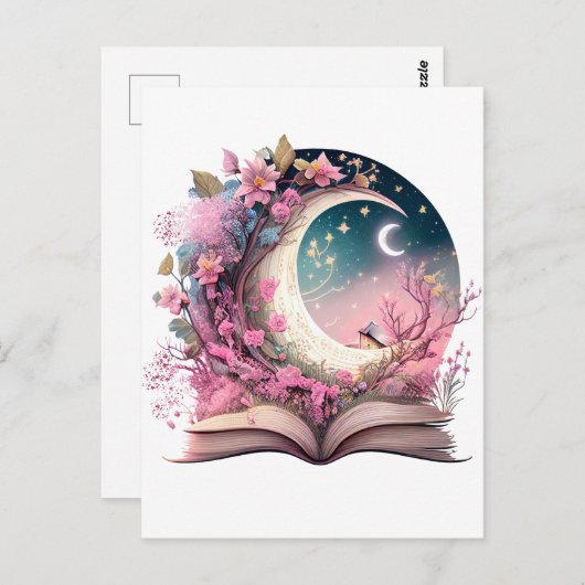 Fantasy Boek Lover Design Briefkaart (Voorkant / Achterkant)