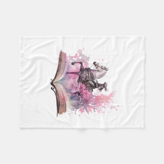 Fantasy Boek Lover Design Fleece Deken (Voorkant (Horizontaal))