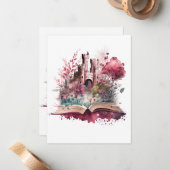 Fantasy Boek Lover Design Notitiekaartje (Voorkant / Achterkant in situ)