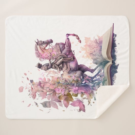 Fantasy Boek Lover Design Sherpa Deken (Voorkant (horizontaal))