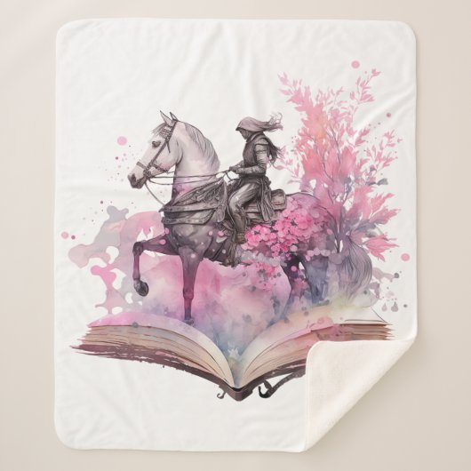 Fantasy Boek Lover Design Sherpa Deken (Voorkant)