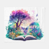 Fantasy Boek Lover Fairy Fleece Deken (Voorkant (Horizontaal))
