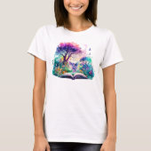 Fantasy Boek Lover Fairy T-shirt (Voorkant)