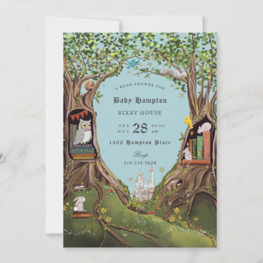 Fantasy Boeken voor Baby shower Light Blue Kaart (Voorkant)