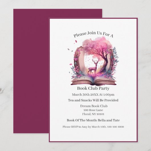 Fantasy boekenliefhebber, boekenclub kaart (Voorkant / Achterkant)