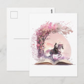Fantasy Boekenliefhebber Design Briefkaart (Voorkant / Achterkant)