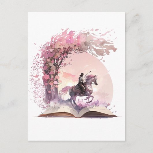Fantasy Boekenliefhebber Design Briefkaart (Voorkant)