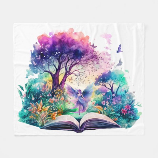 Fantasy Boekliefhebber Fee Fleece Deken (Voorkant (Horizontaal))