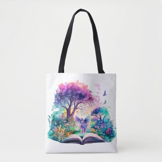Fantasy Boekliefhebber Fee Tote Bag (Voorkant)