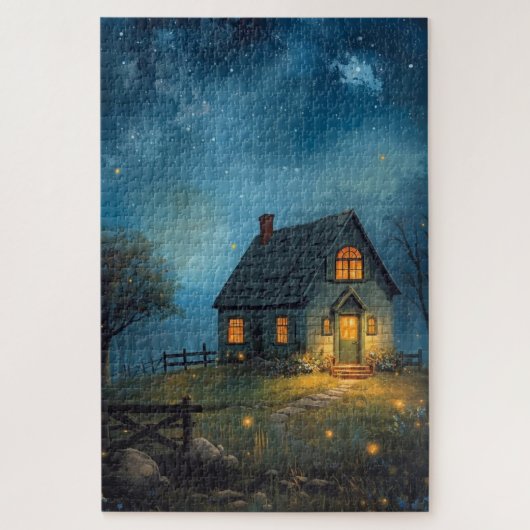 Fantasy Boerderij Nachtelijke Legpuzzel (Verticaal)