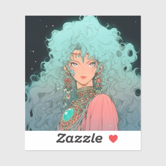 Fantasy Boheemse esthetische anime meisje Sticker (Vel)