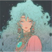 Fantasy Boheemse esthetische anime meisje Sticker (Voorkant)