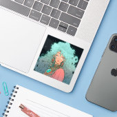 Fantasy Boheemse esthetische anime meisje Sticker (Laptop met iPhone)