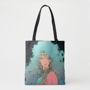 Fantasy Boheemse esthetische anime meisje Tote Bag