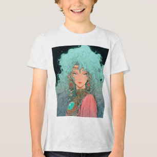Fantasy Boheemse esthetische anime meisje Tri-Blend Shirt