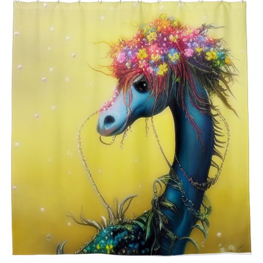 Fantasy bohemian dragon douchegordijn (Voorkant)