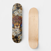 Fantasy Boho Jungle Tijger Hoofd Mixed Media Persoonlijk Skateboard (Voorkant)