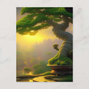 Fantasy Bonsai Tree Digital Art Briefkaart