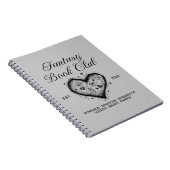Fantasy Book Club Typografie & Heart doodle sketch Notitieboek (Rechterzijde)
