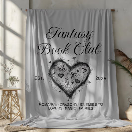 Fantasy Book Club Typografie & Heart doodle sketch Sherpa Deken