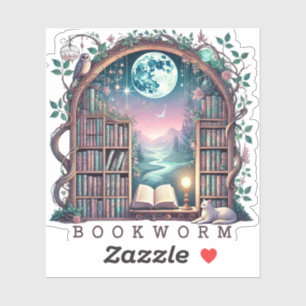 Fantasy Bookworm Sticker