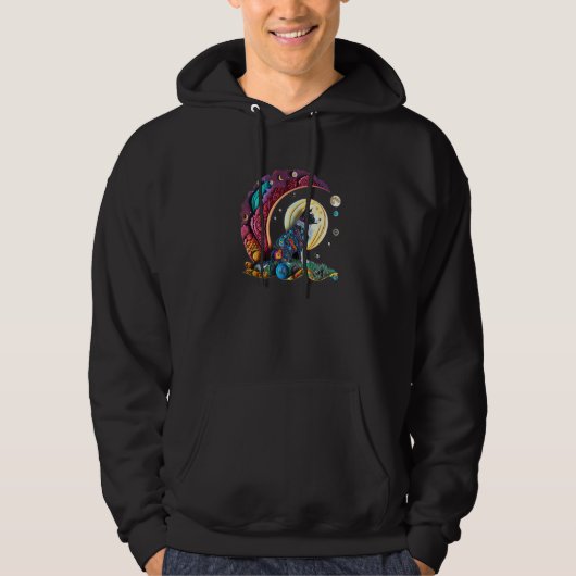 Fantasy Border Collie Dog Cute Crescent Moon Paper Hoodie (Voorkant)