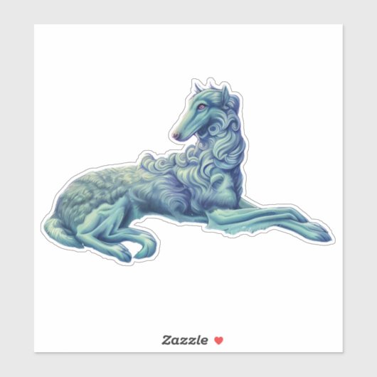 Fantasy Borzoi Die Cut Vinyl Sticker (Vel)