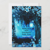 Fantasy Bos Betoverd Blauw Woud Bruiloft Kaart (Achterkant)