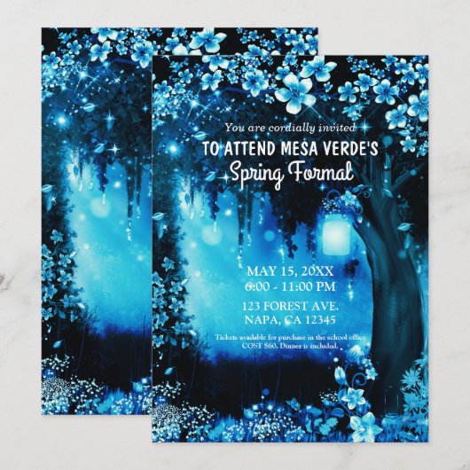 Fantasy Bos Betoverd Blauw Woud Galabal Kaart (Voorkant / Achterkant)