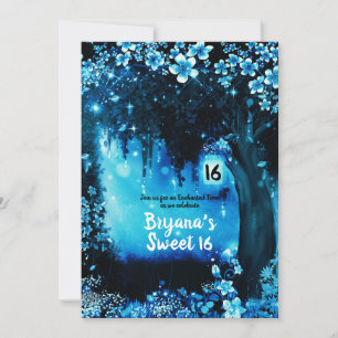 Fantasy Bos Betoverd Blauw Woud Sweet 16 Kaart