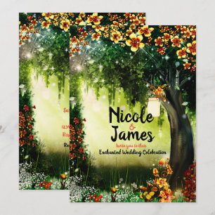 Fantasy Bos Betoverd Bos Koraal Bloemen  I Kaart