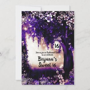 Fantasy Bos Betoverd Paars Woud Sweet 16 Kaart