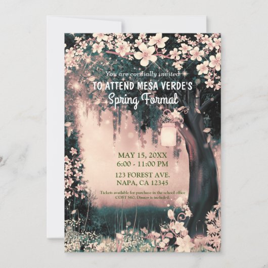 Fantasy Bos Betoverd Roze Bos Promsfeer Kaart (Voorkant)