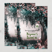 Fantasy Bos Betoverde Blush Bos Sweet 16 Kaart (Voorkant / Achterkant)