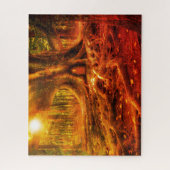 Fantasy bos kunst puzzel, betoverd bos legpuzzel (Verticaal)