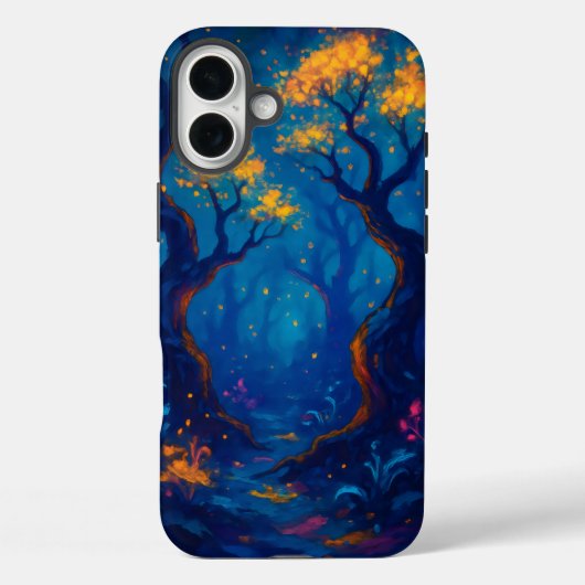 Fantasy bos met gedraaide bomen en gloeiende Case-Mate iPhone case (Achterkant)