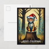 Fantasy Bos Schattige Santa Baby Tijger Kerstmis Briefkaart (Voorkant / Achterkant)